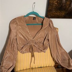 SHEIN cropped puffed sleeve blouse size medium